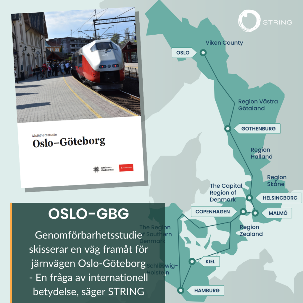 Oslo - Göteborg: Genomförbarhetsstudie skisserar en väg framåt för järnvägen Oslo-Göteborg - En fråga av internationell betydelse, säger STRING